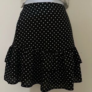 Forever 21 Black and White Polka Dot A-Line Skirt